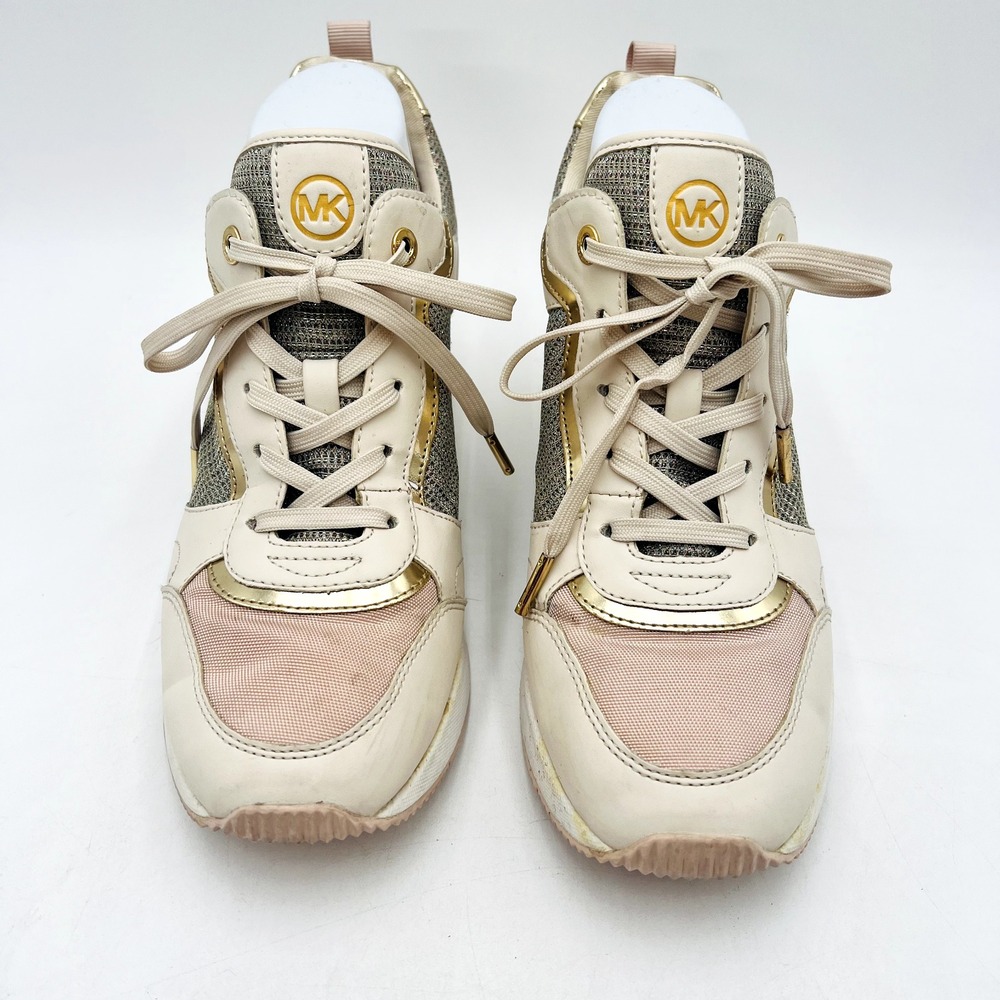 Michael Kors Modelo Crista Canvas Glitter Sneakers US 9 M Pink/Gold